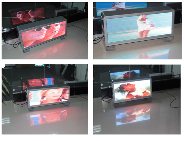P5 タクシーの上 LED の広告箱のテスト