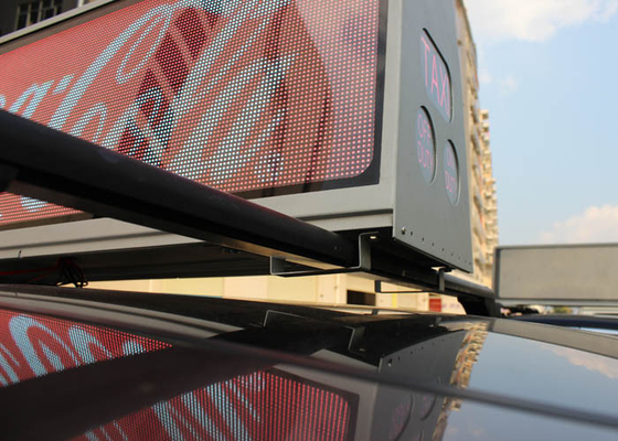 P5 LED Screen Taxi Top Led Display Taxi Advertising Signs , 3G Wifi 4G GPS Function