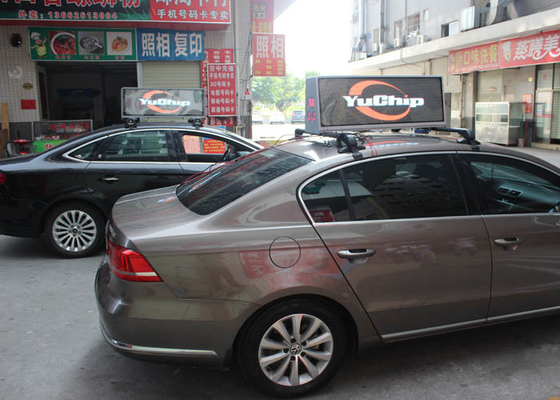 P5 LED Screen Taxi Top Led Display Taxi Advertising Signs , 3G Wifi 4G GPS Function